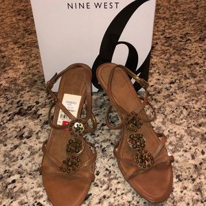 Nine West Rosacious Sandals- Dark Natural